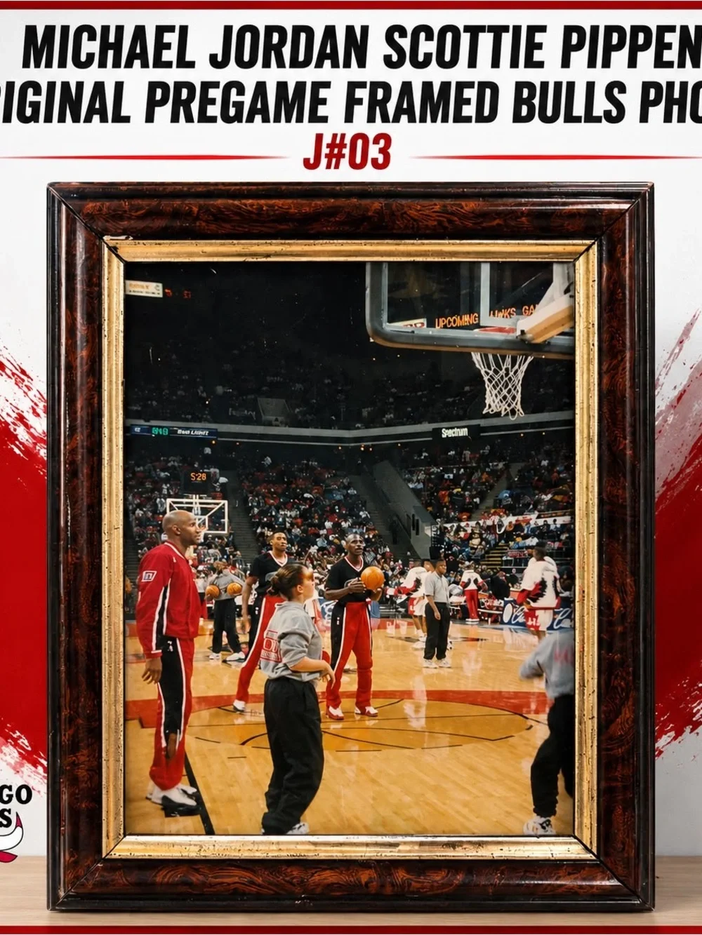 Michael Jordan Scottie Pippen Original Pregame Framed Bulls Photo J#03